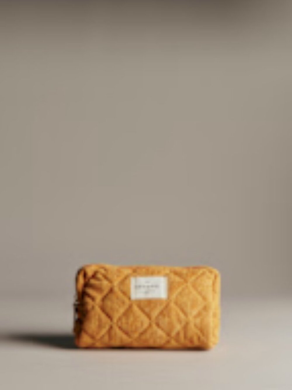 NWT Sezane yellow Makeup Pouch Cosmetic Bag OS, Color: Gold/Orange